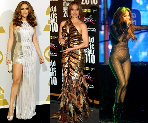 Jennifer Lopez được bình luận: “Bộ váy xanh xẻ sâu kinh điển ở giải Grammy 2000 khiến cô rất nổi bật và vẫn xinh đẹp, nhưng Jennifer, đã đến lúc dừng lại”.