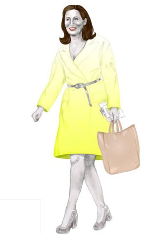 SEGOLENE ROYAL: Former Presidential candidate of France styled by Laura Larbalestier, designer womenswear buying manager at Selfridges, wearing dress and shoes by Dries Van Noten, tote bag by Celine.